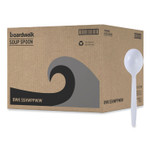 Boardwalk Heavyweight Wrapped Polypropylene Cutlery, Soup Spoon, Plastic, White, 1,000/Carton Product Image 