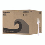 Boardwalk Heavyweight Polypropylene Cutlery, Fork, Plastic, White, 1,000/Carton Product Image 