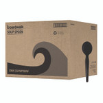 Boardwalk Heavyweight Wrapped Polystyrene Cutlery, Soup Spoon, Plastic, Black, 1,000/Carton Product Image 