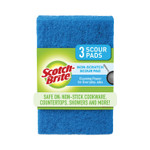Scotch-Brite Non-Scratch Scour Pads, Size 3 x 6, Blue, 10/Carton Product Image 