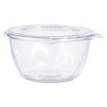 Dart Tamper-Resistant, Tamper-Evident Bowls with Flat Lid, 16 oz, 5.5" Diameter x 2.7" h, Clear, Plastic, 240/Carton Product Image 
