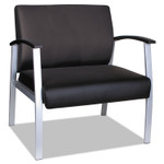 Alera metaLounge Series Bariatric Guest Chair, 30.51" x 26.96" x 33.46", Black Seat, Black Back, Silver Base Product Image 