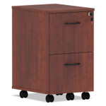 Alera Valencia Series Mobile Pedestal, Left or Right, 2 Legal/Letter-Size File Drawers, Medium Cherry, 15.38" x 20" x 26.63" Product Image 