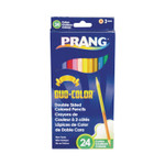 Prang Duo-Color Colored Pencil Sets, 3 mm, 2B, Assorted Lead and Barrel Colors, Dozen Product Image 