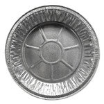 Durable Packaging Aluminum Pie Pans, Medium, 27.6 oz, 9" Diameter x 1" h, Silver, 500/Carton Product Image 