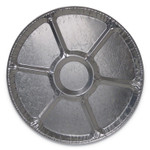 Durable Packaging Aluminum Cater Trays, 7 Compartment Lazy Susan, 18" Diameter x 0.94"h, Silver, 50/Carton Product Image 