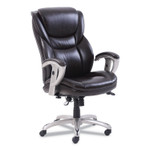 SertaPedic Emerson Executive Task Chair, Supports Up to 300 lb, 19" to 22" Seat Height, Brown Seat/Back, Silver Base Product Image 