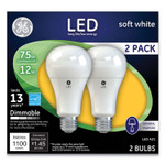 GE LED Soft White A21 Dimmable Light Bulb, 12 W, 2/Pack Product Image 