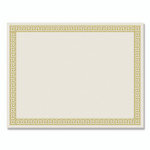 Great Papers! Foil Border Certificates, 8.5 x 11, Ivory/Gold with Channel Gold Border, 12/Pack Product Image 