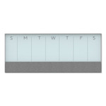 U Brands 3N1 Magnetic Glass Dry Erase Combo Board, Weekly Planning, 36 x 25 (Actual Size: 36 x 15.25), Gray/White Surface, White Frame Product Image 