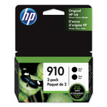 HP 910, (3JB40AN) Black Original Ink Cartridge 2-Pack Product Image 