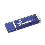 AbilityOne 7045015584994, SKILCRAFT USB Flash Drive with 256-Bit AES Encryption, 16 GB, Blue Product Image 