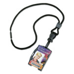 AbilityOne - ID Card Holder, Dual Cards, Rigid Plastic, Black, W/ Neck Lanyard - (8455-01-625-8997) (8455016258997) Product Image 