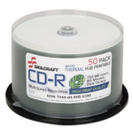 AbilityOne - Blank media discs, CD-R, White, Thermal Printable, 52x Speed, 80Min/700MB, 50 pack spindle - (7045-01-626-9521) (7045016269521) Product Image 