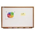 AbilityOne 7110013347082, SKILCRAFT Magnetic Porcelain Dry Erase Board, 72" x 48", White Surface, Natural Oak Frame Product Image 