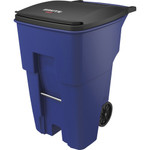 Rubbermaid Commercial Brute 95-gallon Rollout Container - Rollout Lid - 95 gal Capacity - Mobility, Heavy Duty, Wheels, Reinforced, Smooth, Ergonomic Handle, UV Resistant - 46" Height x 37.2" Width x 28.6" Depth - Blue Product Image 