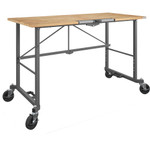 Cosco Smartfold Portable Work Desk Table - Four Leg Base - 4 Legs - 400 lb Capacity - 14.50" Table Top Width x 25.51" Table Top Depth - 55.25" Height Product Image 