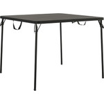 Cosco XL Fold-in-Half Card Table - Four Leg Base - 4 Legs - 200 lb Capacity - 38.50" Table Top Width x 38.50" Table Top Depth - 29.50" Height - (CSC14036BLK1E) Product Image 