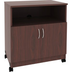 Lorell Mobile Machine Stand with Shelf - 30.75" Height x 28" Width x 19.25" Depth - Mahogany - Laminated Particleboard Product Image 