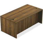 Lorell Chateau Series Rectangular desk - 30" Height x 59" Width x 29.5" Depth Table, x 1.5" Thickness Table Top - Reeded Edge - Material: P2 Particleboard - Finish: Walnut Laminate - Durable, Modesty Panel, Grommet Product Image 