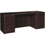 Lorell Prominence 2.0 Double-Pedestal Credenza - 29" Height x 66" Width x 24" Depth, x 1" Thickness Top - 2 x File Drawer(s) - Double Pedestal on Left/Right Side - Band Edge - Material: Particleboard - (LLRPC2466ES) Product Image 