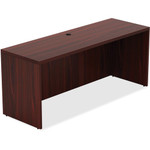 Lorell Chateau Series Credenza - 30" Height x 66.1" Width x 23.6" Depth Credenza, x 1.5" Thickness Top - Reeded Edge - Material: P2 Particleboard - Finish: Mahogany, Laminate - Durable, Grommet, Cord Management, Modesty Panel Product Image 