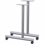 Lorell Training Table C-Leg Table Base with 2" Casters - Metallic Silver C-leg Base - 27" Height x 1.50" Width x 22" Depth Product Image 