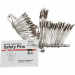 Charles Leonard Safety Pins - Assorted Sizes - Nickel Plated Product Image 
