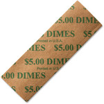 ICONEX SecurIT Color-coded Flat Coin Wrappers - Total $5.0 in 10 Denomination - Color Coded, Sturdy - Kraft Paper - Green Product Image 