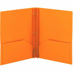 Smead Letter Fastener Folder - 8 1/2" x 11" - 180 Sheets Capacity - 2 x Double Tang Fastener(s) - 2 Internal Pocket(s) - Orange Product Image 