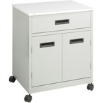 Safco Steel Mobile Machine Stand with Drawer - 200 lb Load Capacity - 2 x Shelf(ves) - Hinged Door - 29.75" Height x 25" Width x 20" Depth - Floor Product Image 