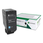 Lexmark 74C00CG Return Program Toner, 3,000 Page-Yield, Cyan Product Image 