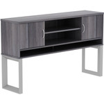 Lorell Relevance Series Freestanding Hutch - 36" Height x 59" Width x 15" Depth - 3 Shelve(s) - Finish: Charcoal, Laminate Product Image 