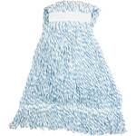 Genuine Joe Blue Stripes Hygrade Mophead - Large - Rayon - Blue, White Product Image 
