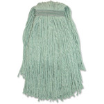 Genuine Joe Blended Yarn Mophead - #16 - Stain Resistant, Durable, Narrow Headband, Cut Ends - Yarn - Green Product Image 