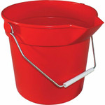 Impact 10-quart Deluxe Bucket - 2.50 gal - Handle, Spill Resistant, Embossed, Acid Resistant, Alkali Resistant, Chemical Resistant, Heavy Duty, Rugged - 10.2" x 11.1" - Polypropylene - Red Product Image 