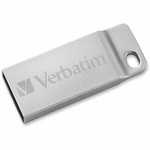 Verbatim 32GB Metal Executive USB Flash Drive - Silver - 32 GB - USB 2.0 - Silver - Lifetime Warranty Product Image 