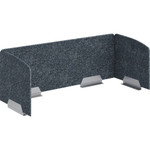 HON HUVAUS602420 Privacy Screen - 58" Width x 20" Height x 23.3" Depth - Silver Frame - Polyethylene Terephthalate (PET) - Dark Gray Product Image 