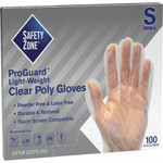 Safety Zone Clear Powder Free Polyethylene Gloves - 11.75" Glove Length - Small Size - Clear - Die Cut, Heat Sealed Edge, Embossed Grip, Latex-free, Silicone-free, Recyclable - For Food Product Image 