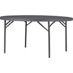 Dorel Zown Commercial Round Blow Mold Fold Table - Round Top - 4 Legs - 750 lb Capacity - 60" Table Top Diameter - 29.20" Height Product Image 
