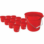 Impact 10-quart Deluxe Bucket - 2.50 gal - Rugged, Handle, Spill Resistant, Embossed, Acid Resistant, Alkali Resistant, Chemical Resistant, Heavy Duty, Rugged - 10.2" x 11.1" - Polypropylene - Red Product Image 