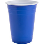 Genuine Joe 16 oz Party Cups - 16 fl oz - Blue, White - Plastic - Party, Cold Drink, Beverage Product Image 