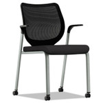 HON Nucleus Series Multipurpose Stacking Chair with ilira-Stretch M4 Back, Supports Up to 300 lb, Black Seat/Back, Platinum Base (HONN606HCU10T1) View Product Image