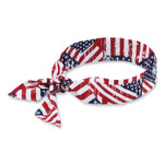 ergodyne Chill-Its 6700 Cooling Bandana Polymer Tie Headband, One Size Fits Most, Stars and Stripes Product Image 