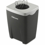 Fellowes Office Suites Paper Clip Cup - 3.3" Height x 2.4" Width x 2.2" Depth - Black, Silver Product Image 