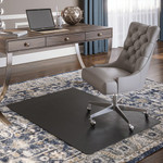 Deflecto EconoMat Chair Mat - Floor, Office, Carpeted Floor, Breakroom - 53" Length x 45" Width - Rectangular - Vinyl - Black Product Image 