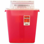 Sharpstar Covidien Transparent Containers - 3 gal Capacity - 16.5" Height x 13.8" Width x 6" Depth - Red Product Image 