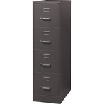 Lorell Fortress Series 26-1/2" Commercial-Grade Vertical File Cabinet - 15" Width x 26.5" Depth x 52" Height - 4 x Drawer(s) for File - Letter - Vertical - Label Holder, Drawer Extension, Ball-bearing Suspension, Heavy Duty, Security Lock Product Image 