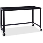Lorell SOHO Personal Mobile Desk - Rectangle Top - 48" Table Top Width x 23" Table Top Depth - 29.50" Height - Assembly Required - Black Product Image 