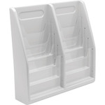 Deflecto Multi-Compartment Literature Display - 8 Pocket(s) - 19.75" Height x 20.25" Width x 5" Depth - Desktop - Durable, Lightweight - Gray Product Image 